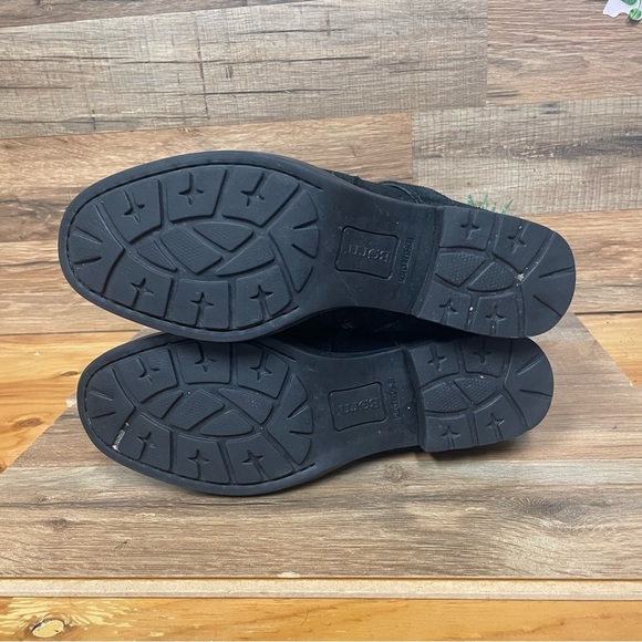 Born Ankle Boots Womens 8 Trinculo Black Suede Comfort Buckle Strap Moto Bootie - Picture 5 of 7